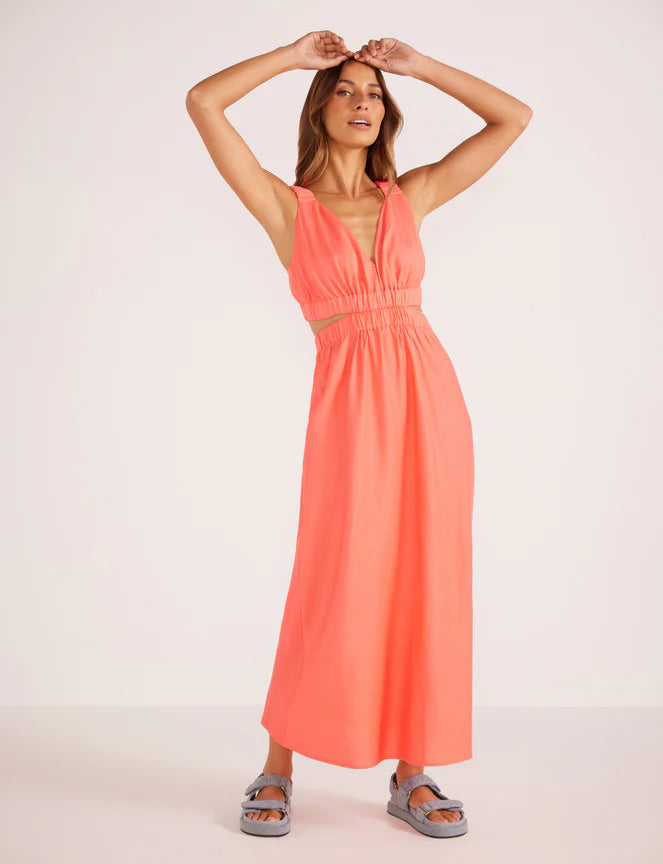 Lila Linen Cut-out Midi Dress | Minkpink - Clearance