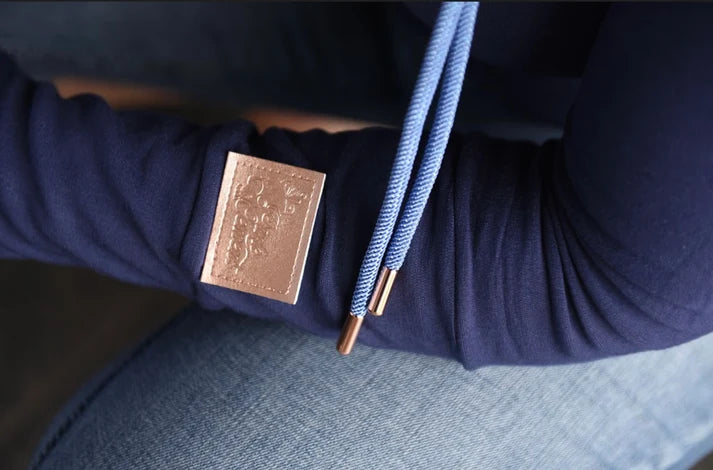 Navy Blue Hoodie Sweater | Pink Cement