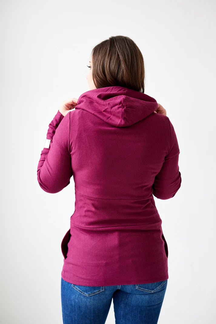 Merlot Hoodie Sweater | Pink Cement