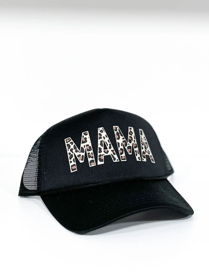 MAMA Leopard Trucker Cap | Blonde Ambition Apparel