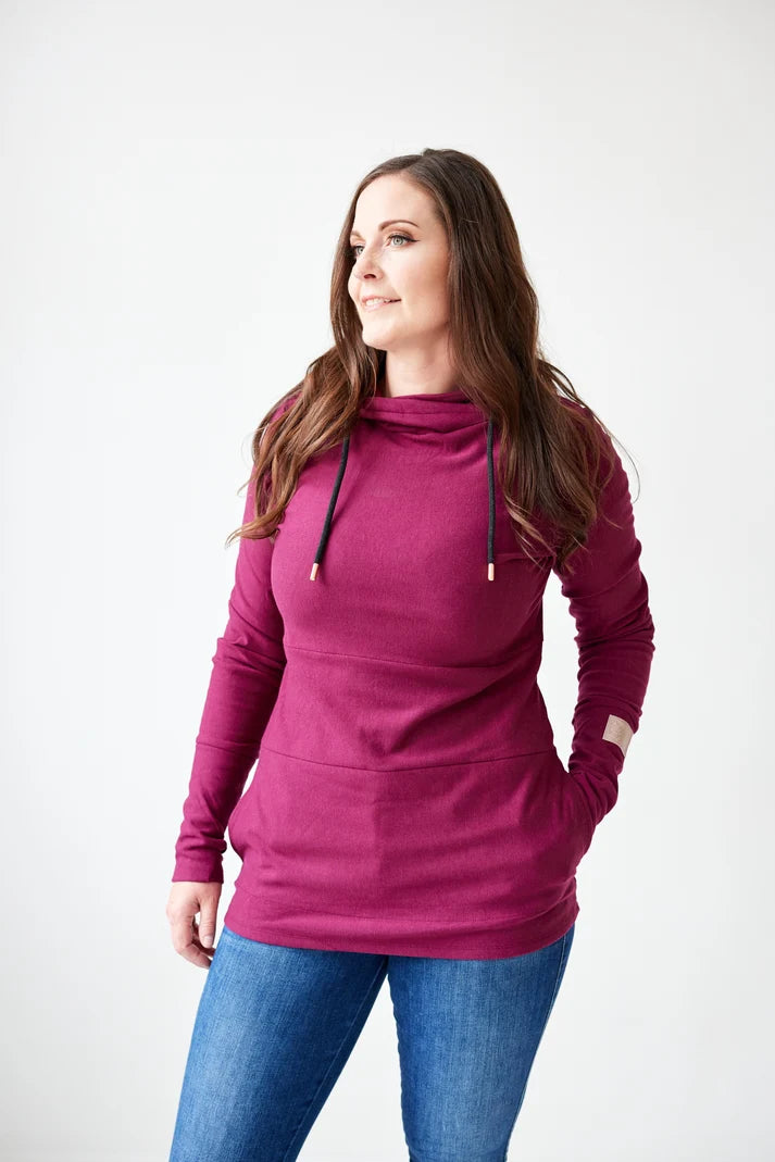 Merlot Hoodie Sweater | Pink Cement