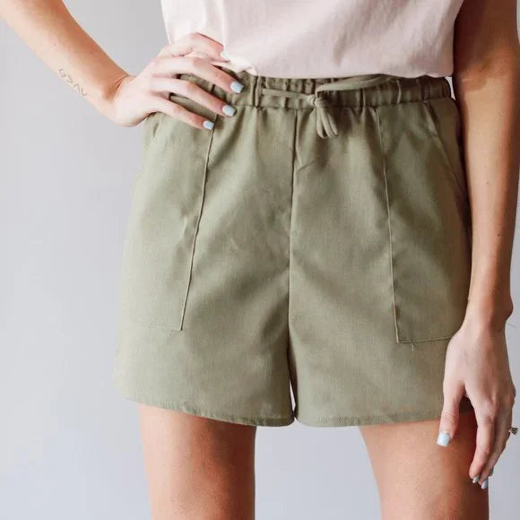 Hang Tight Linen Shorts - Khaki | Sadie & Sage - Clearance