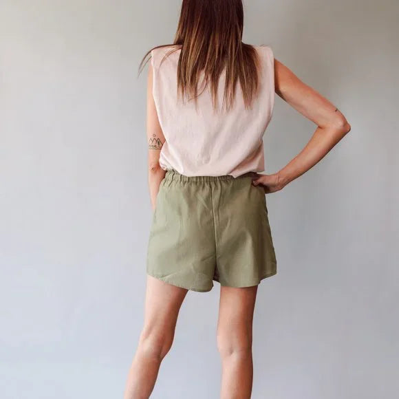 Hang Tight Linen Shorts - Khaki | Sadie & Sage - Clearance