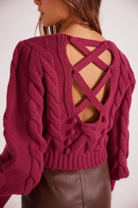 Amina Bobble Sweater - Magenta | Minkpink - CLEARANCE