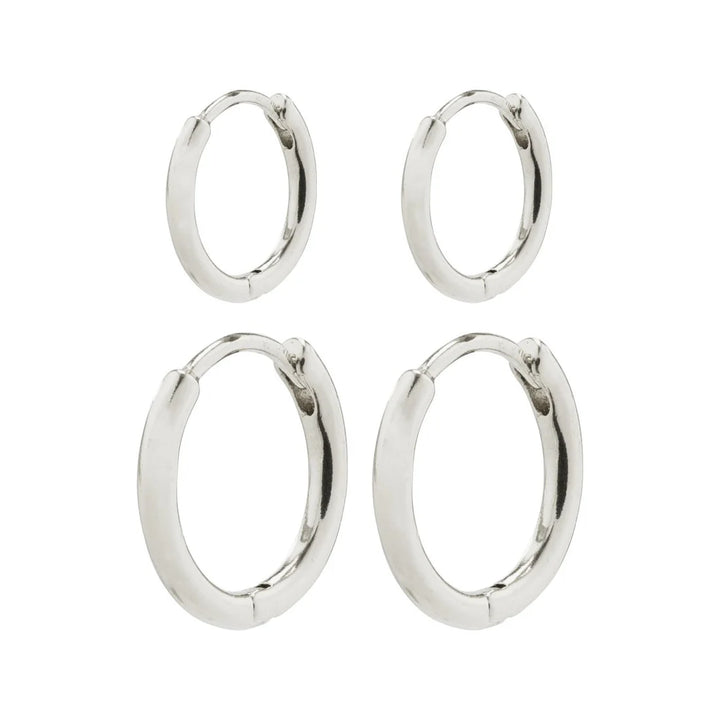 ARIELLA Hoop Earrings 2-in-1 Set in Silver | Pilgrim