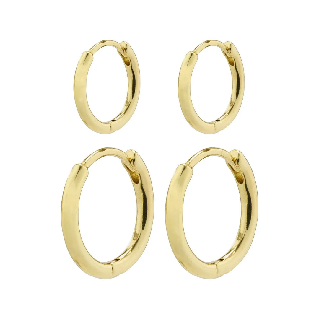 ARIELLA Recycled Hoop Earrings 2-in-1 Set in Gold | Pilgrim