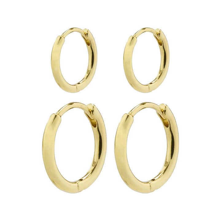 ARIELLA Recycled Hoop Earrings 2-in-1 Set in Gold | Pilgrim