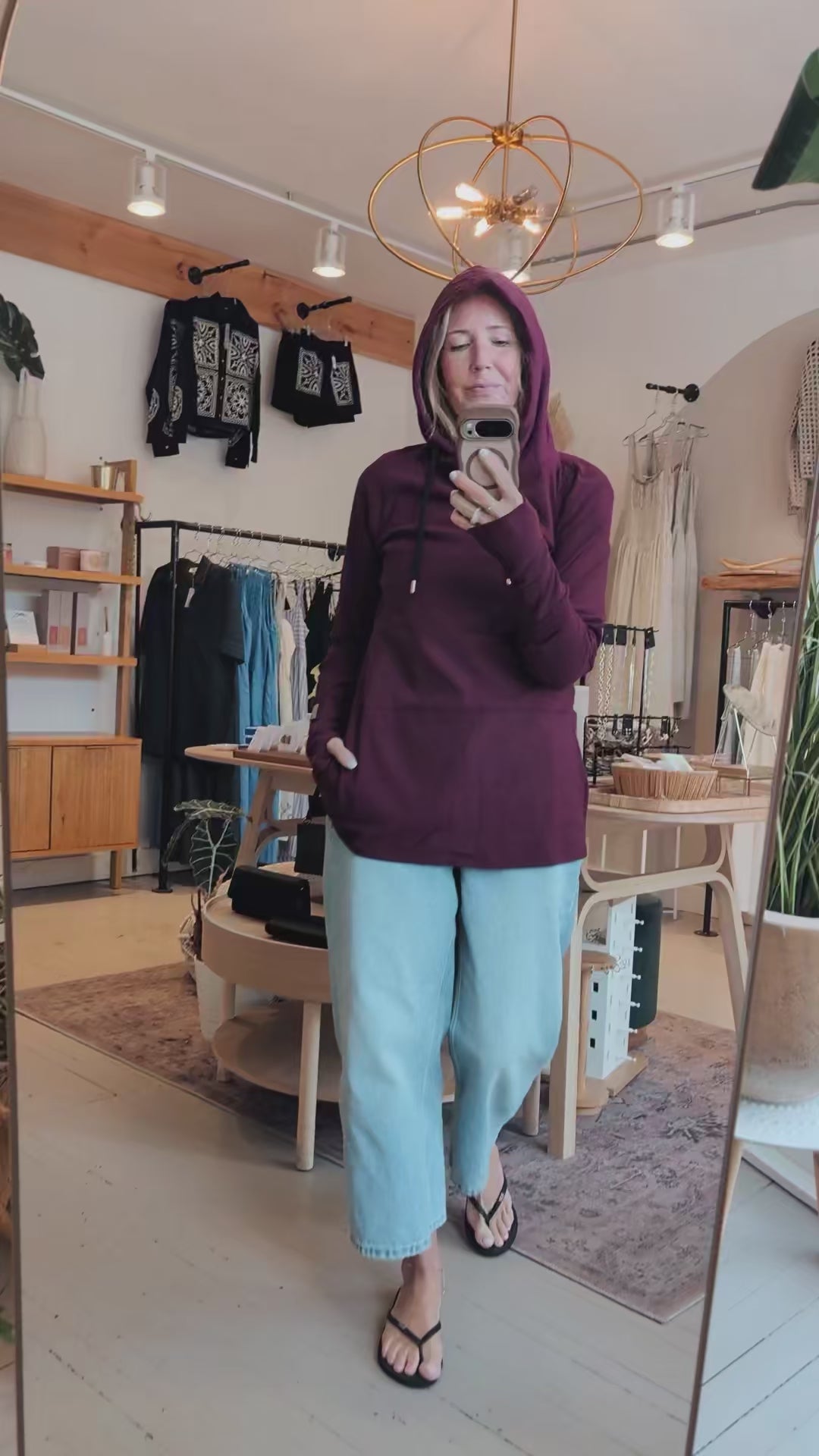 Merlot Hoodie Sweater | Pink Cement