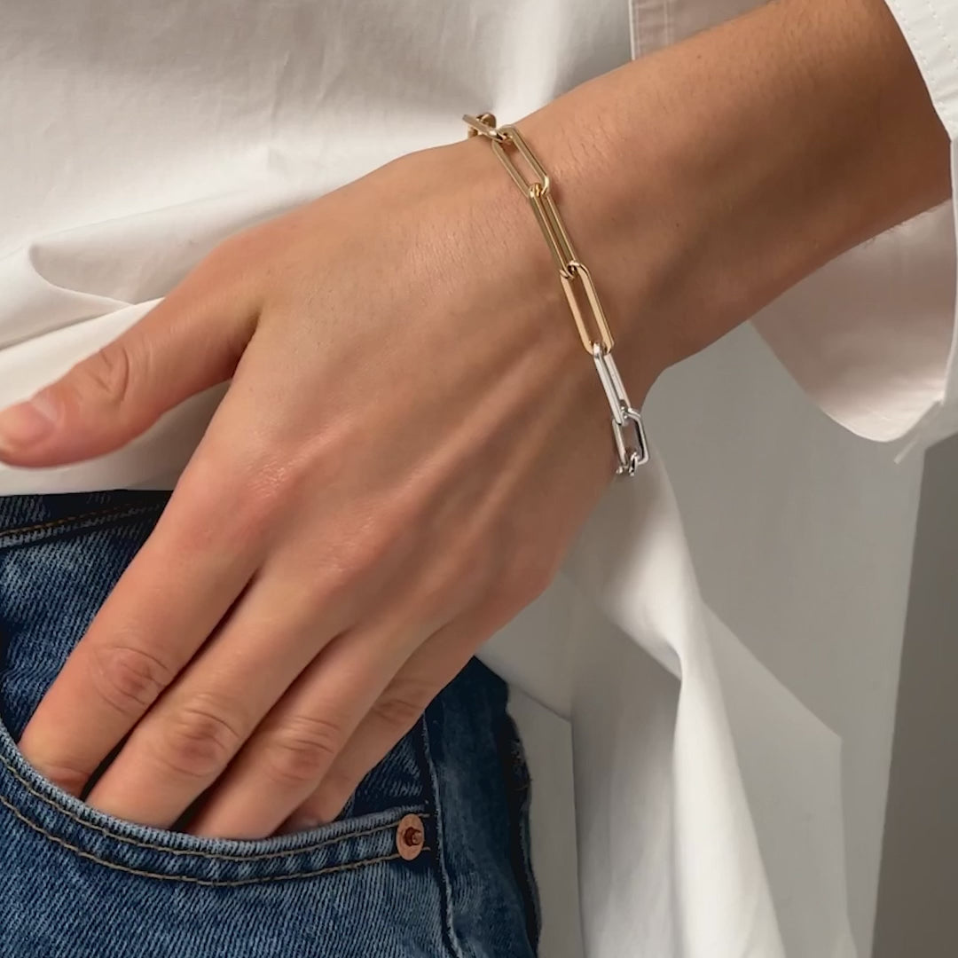 Andi Slim Bracelet - Two Tone | Jenny Bird