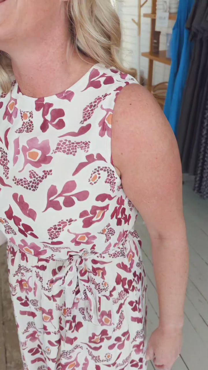 Raspberry Maxi Floral Dress | Indi & Cold