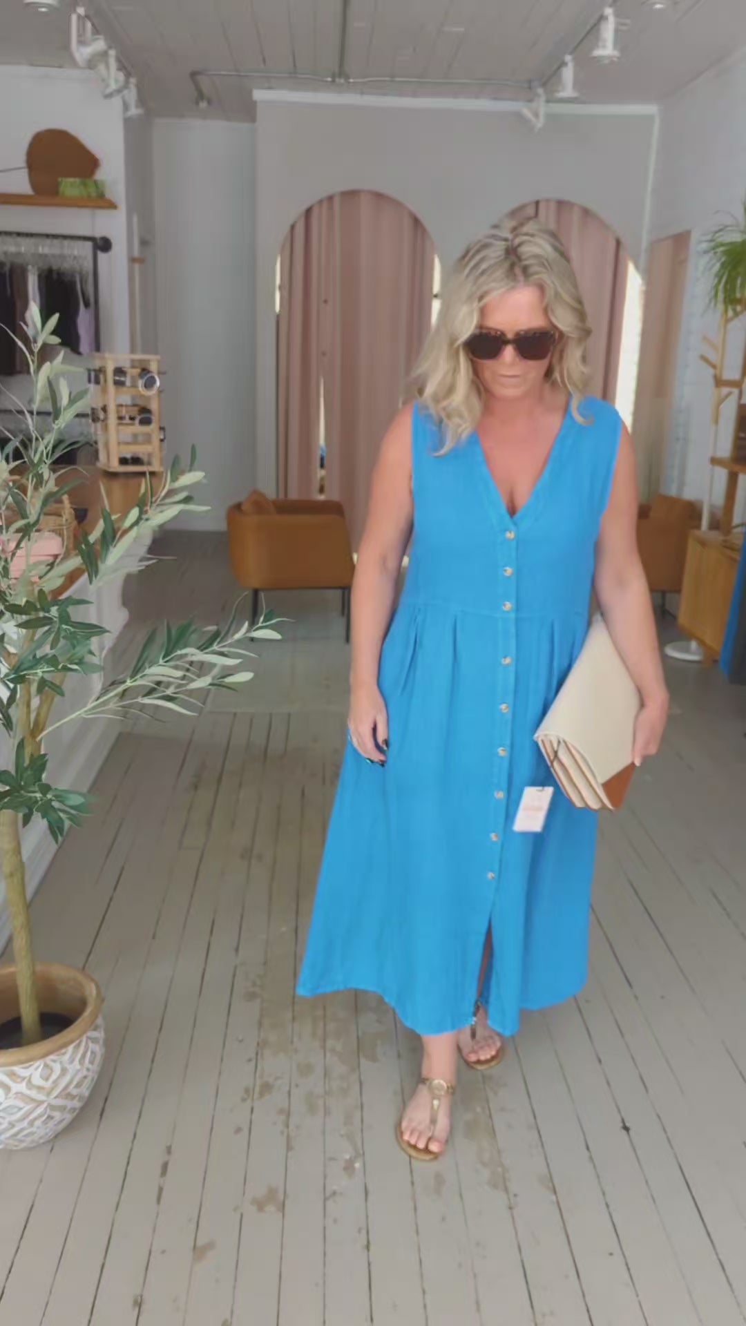 Linen Reversible Midi Dress | Indi & Cold