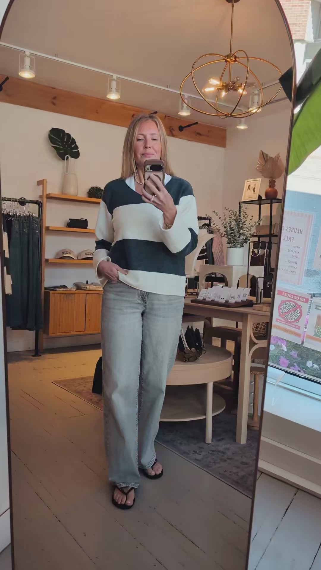 Annalise V-Neck Striped Sweater | Gentle Fawn