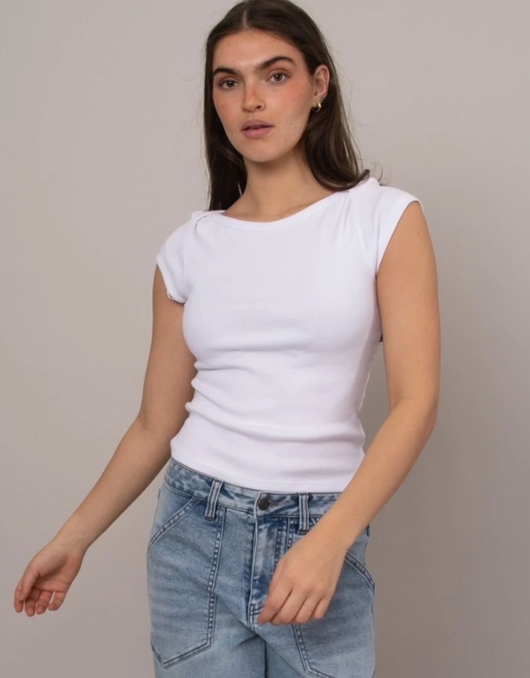 Kelly Boatneck Top - White | RD Style