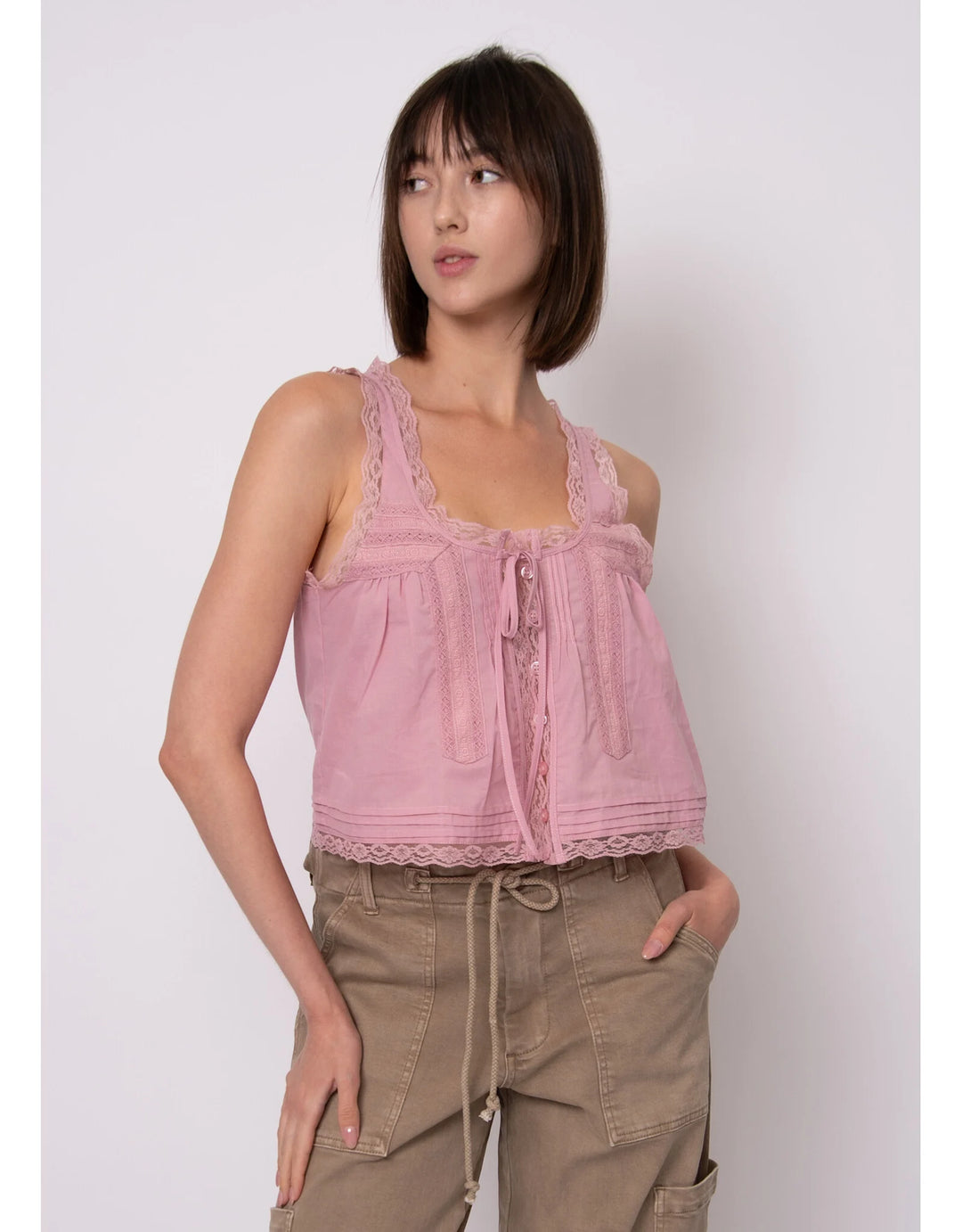 Alia Lace Trim Tank Top | RD Style