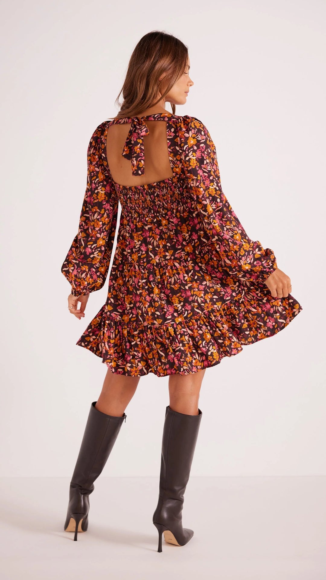 Mini-robe nouée au dos Sorrento - Floral | Minkpink