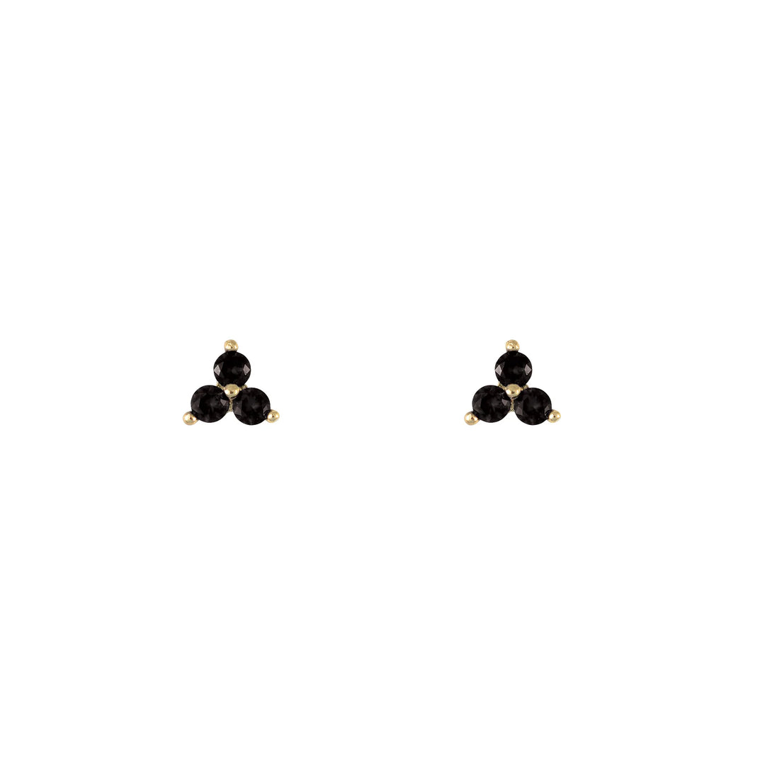 Small Gold and Black Flower Earrings | Lost & Faune