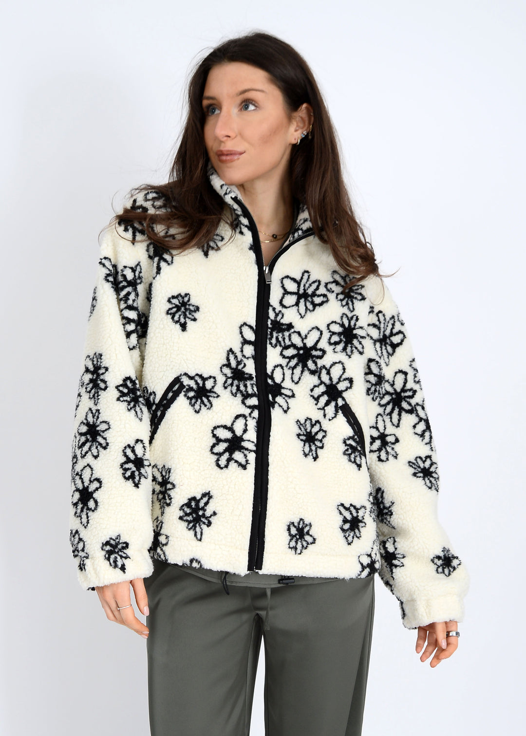 Whistler Sherpa Jacket - Black Floral | RD STYLE