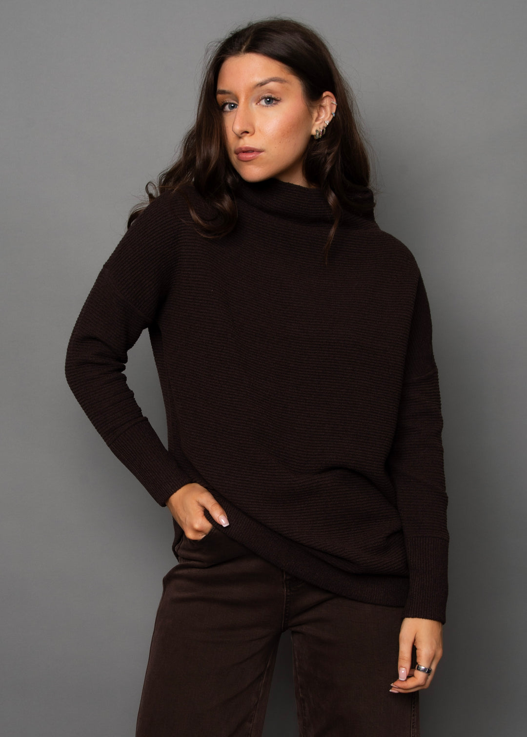 Nancy Ottoman Sweater in Dark Walnut | RD Style