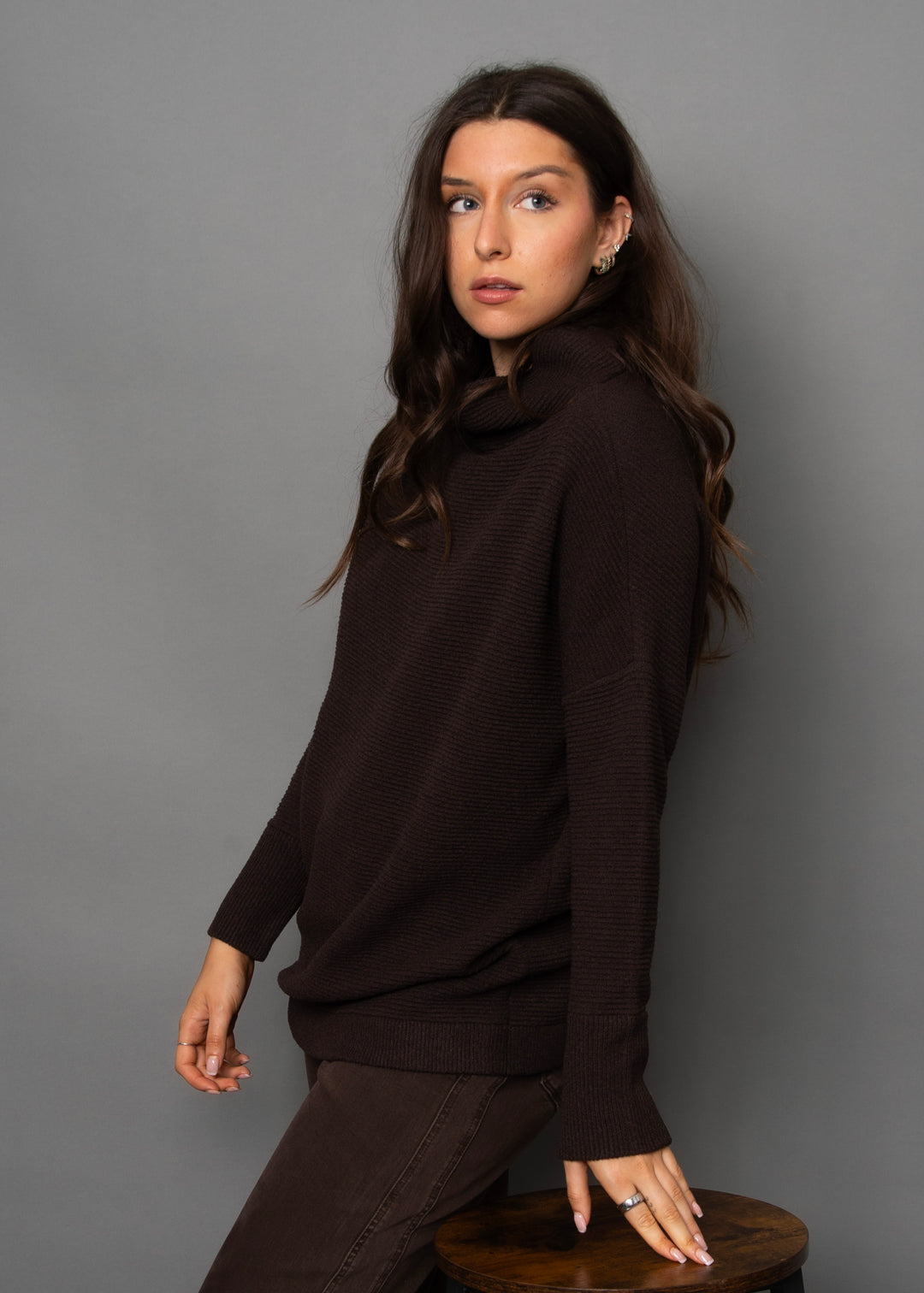 Nancy Ottoman Sweater in Dark Walnut | RD Style