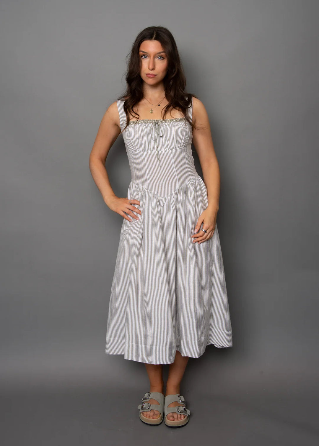 Belle Striped Midi Dress | RD Style
