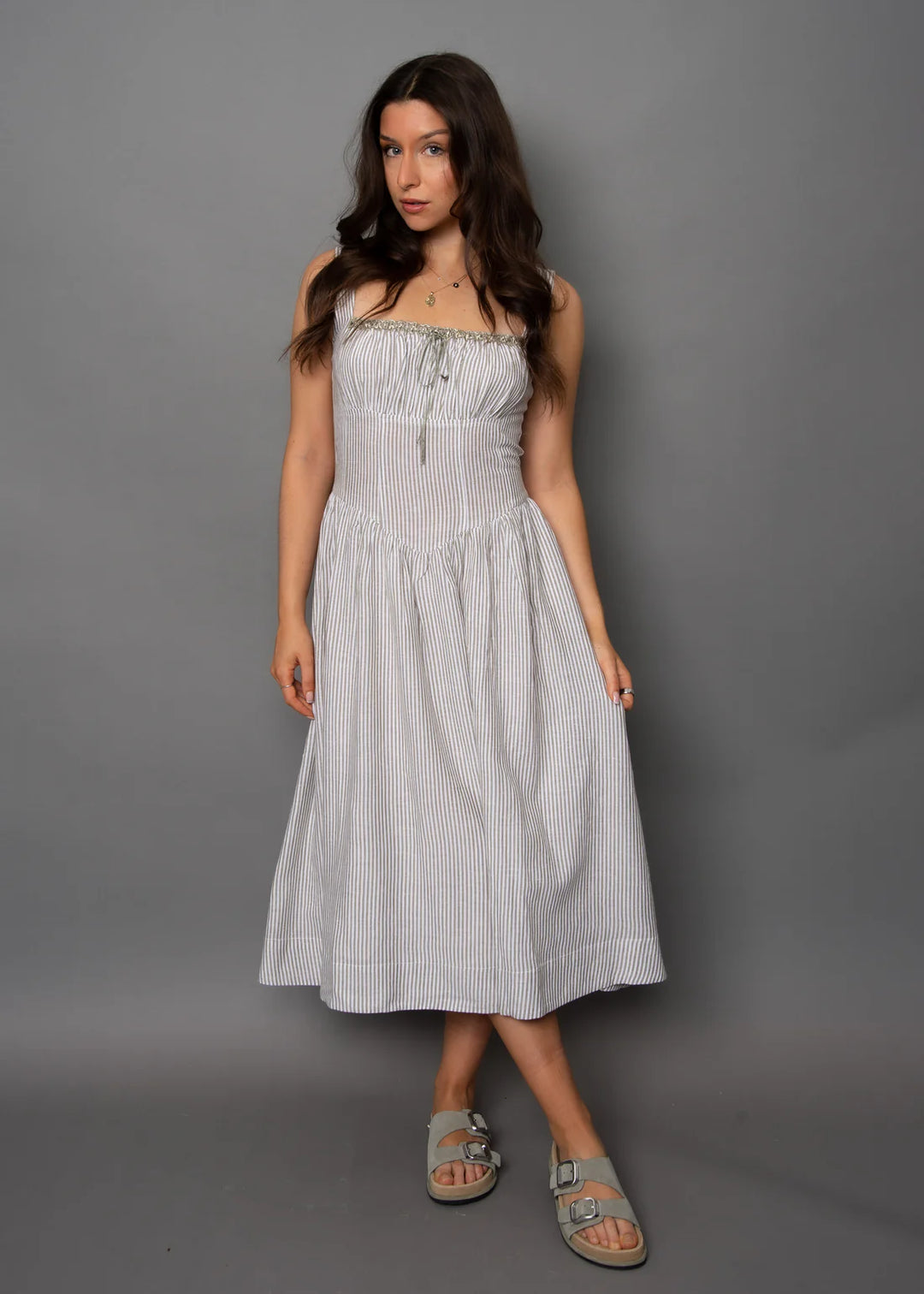 Belle Striped Midi Dress | RD Style