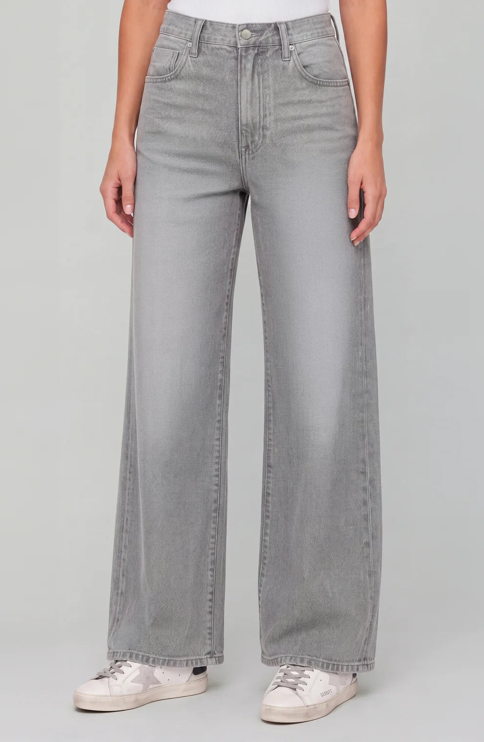 Moondust Grey Stride High-Rise Wide Leg Jean | Liverpool