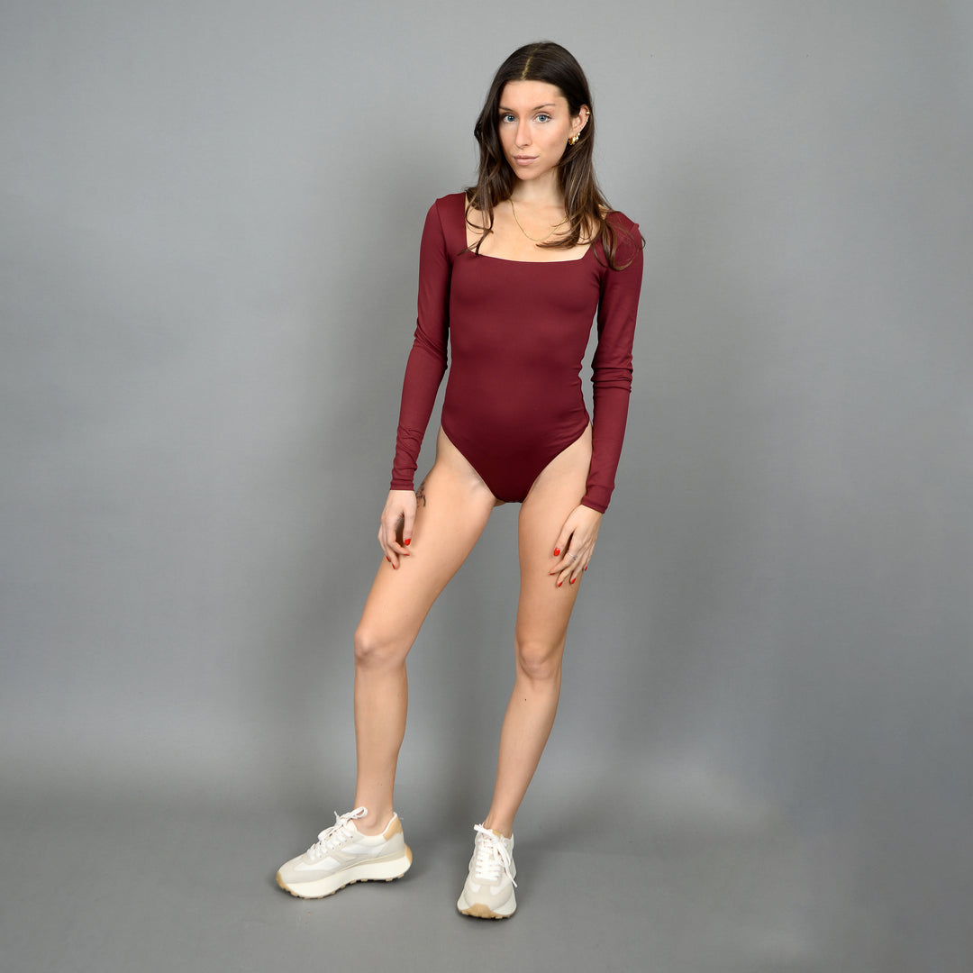 Stacy L/S Bodysuit - Oxblood | RD Style