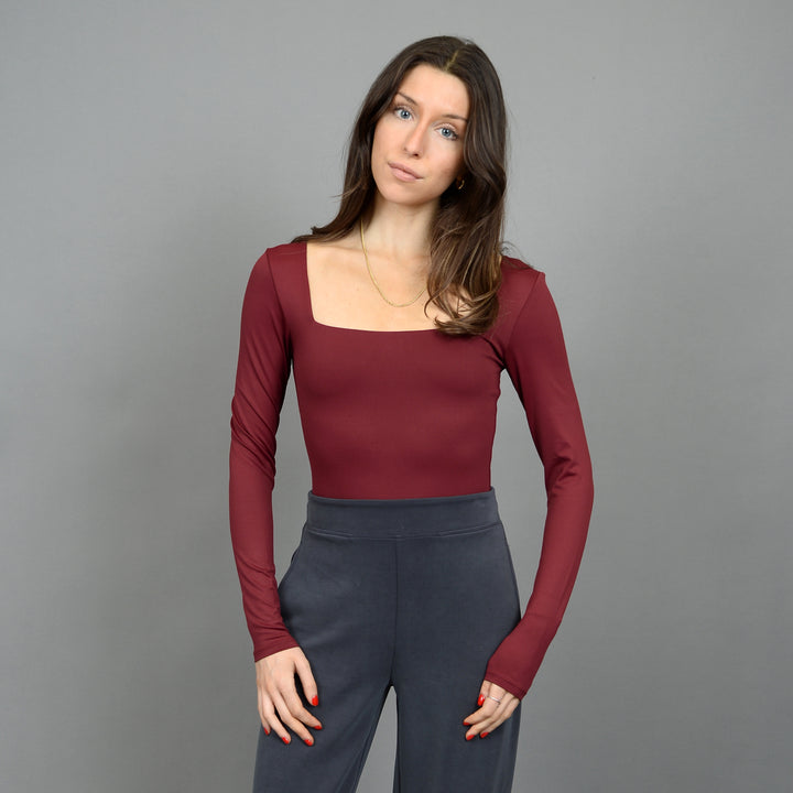 Stacy L/S Bodysuit - Oxblood | RD Style