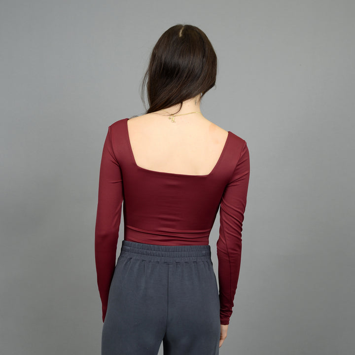 Stacy L/S Bodysuit - Oxblood | RD Style