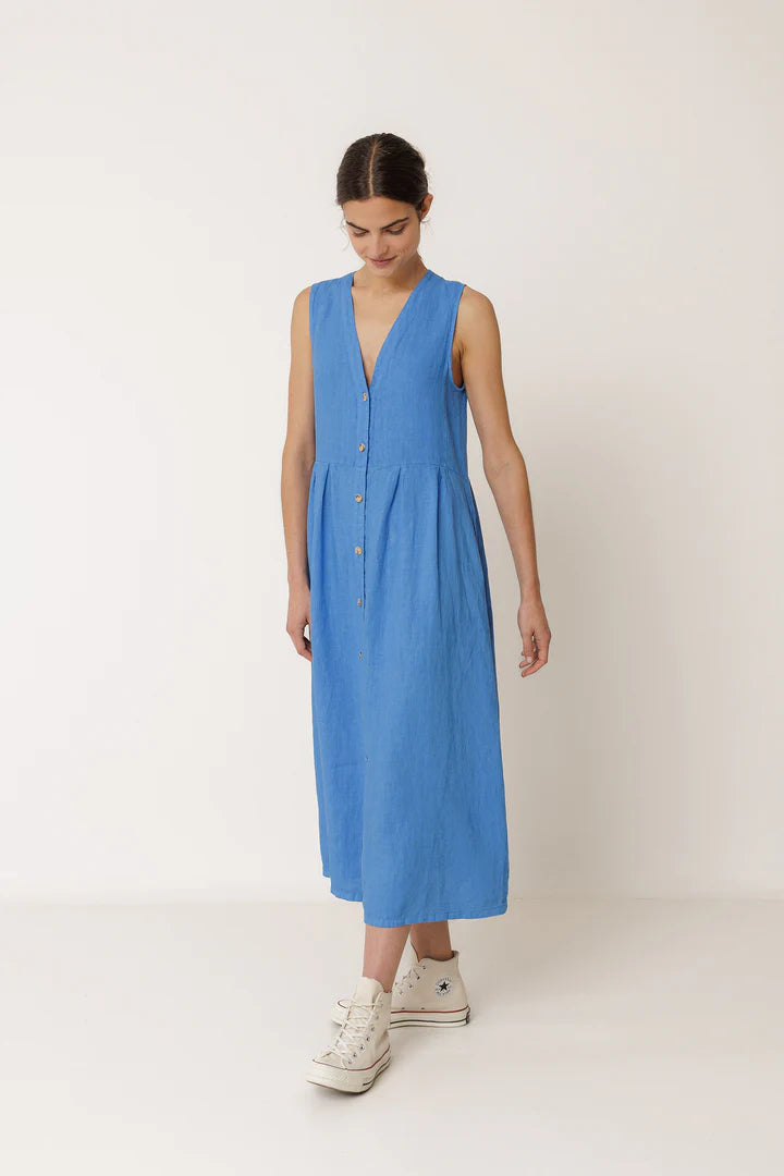 Linen Reversible Midi Dress | Indi & Cold