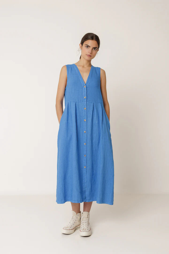 Linen Reversible Midi Dress | Indi & Cold