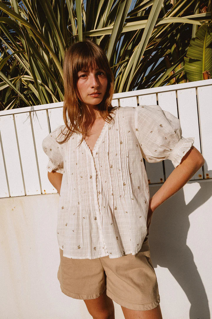 Floral Dobby Blouse | Indi & Cold