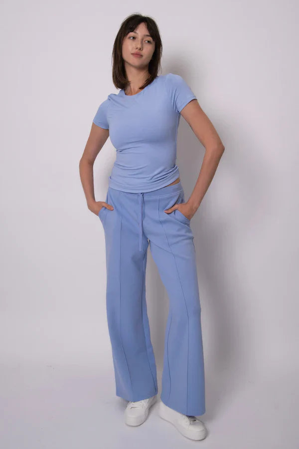 Roxi Second Skin Short Sleeve Top in Perri Blue | RD Style