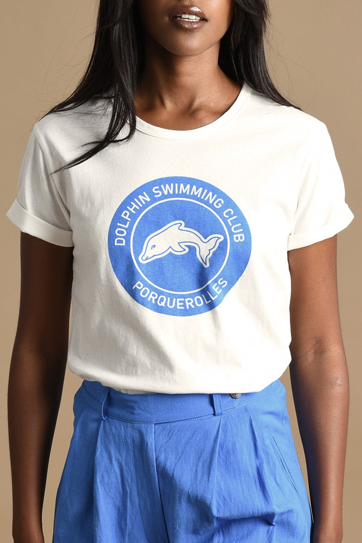 T-shirt graphique Dolphin - Blanc | Molly Bracken - Liquidation