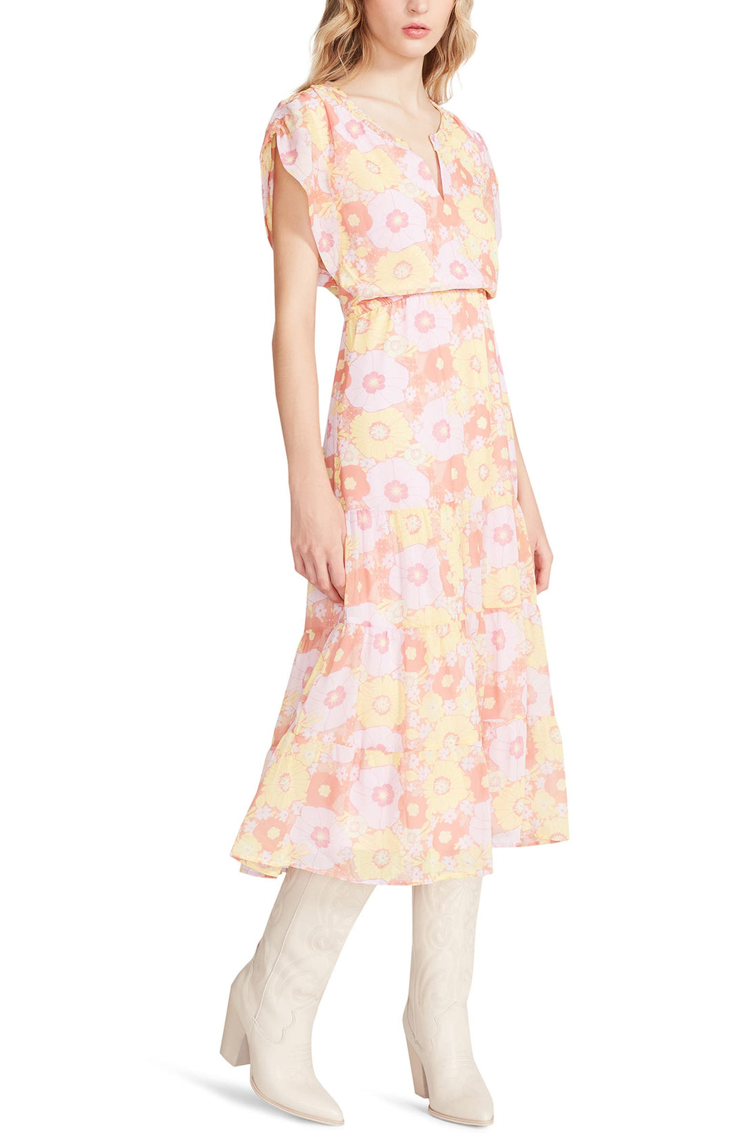 Leigh Floral Midi Dress - Pink Multi | BB Dakota By Steve Madden - Clearance