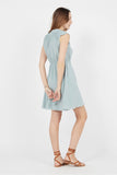 Linen Cotton Dress - Blue | The Korner