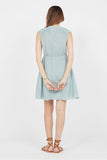 Linen Cotton Dress - Blue | The Korner