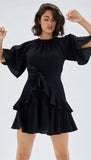 Fatima Frill Mini Dress - Black | Minkpink - Clearance