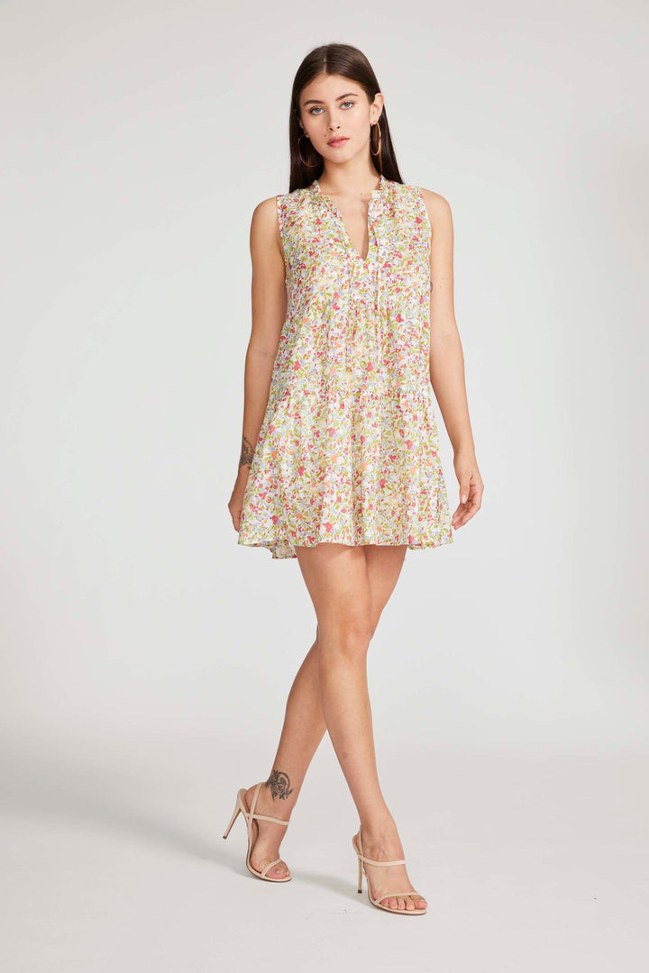 Mini-robe en coton sans manches à volants et fleurs | BB Dakota par Steve Madden - Liquidation