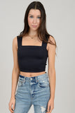 Clare Wide Strap Tank Top - Black | RD Style