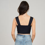 Clare Wide Strap Tank Top - Black | RD Style