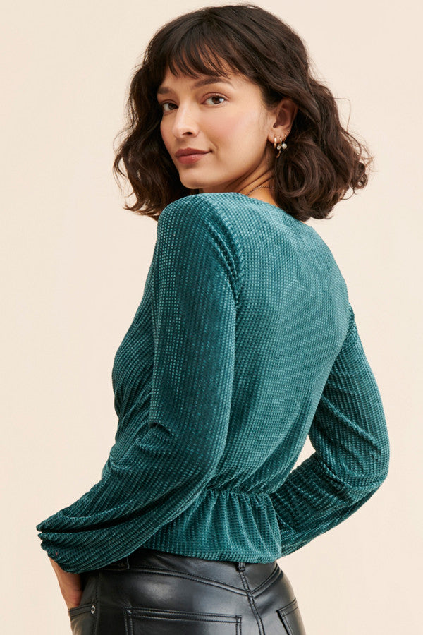 Kendra Knot Top - Teal |  MinkPink - Clearance