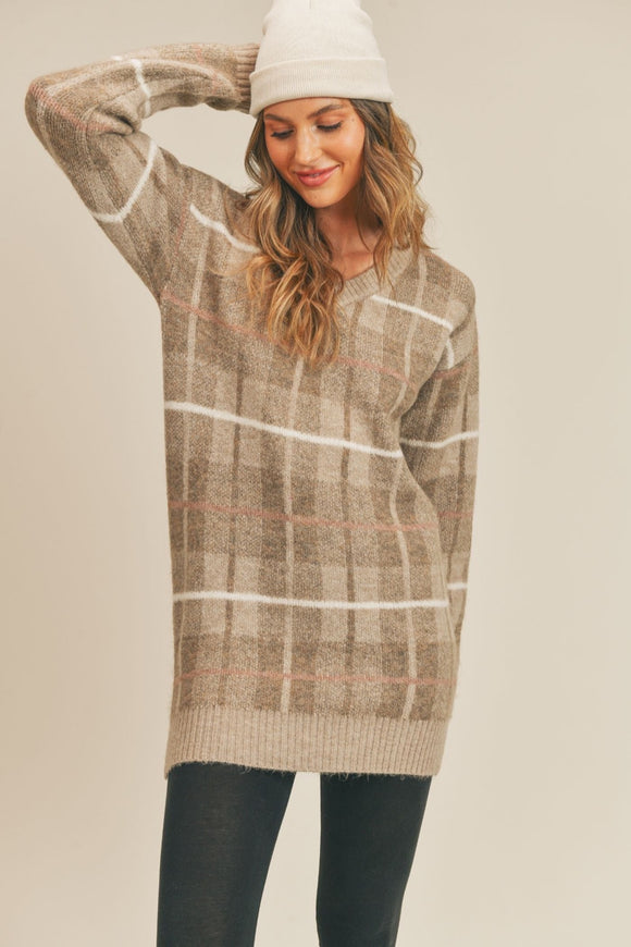 All Autumn Sweater Dress - Taupe | Sage The Label - Clearance