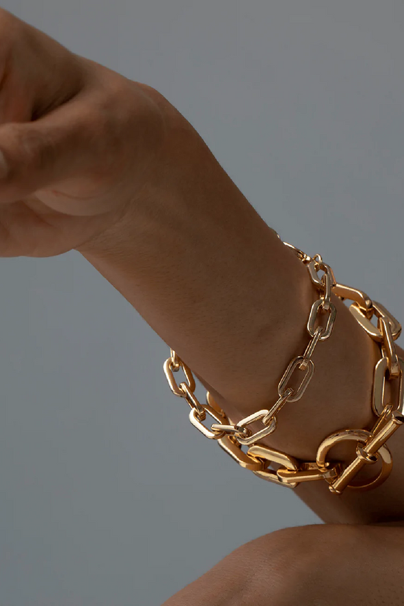 Toni Link Bracelet Small - Gold | Jenny Bird