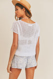 Aimee Drop Shoulder Crochet Top - Ivory | Sage The Label - Clearance