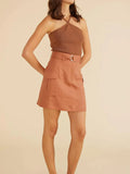 Dylan Belted Mini Skirt - Amber | Minkpink