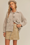 Lola Plaid Sweater Jacket - Beige Brown | Sage The Label - Clearance