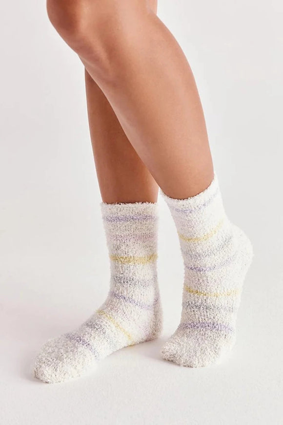 Stripe Plush Socks 2 Pack - Bone and Yellow | Z Supply