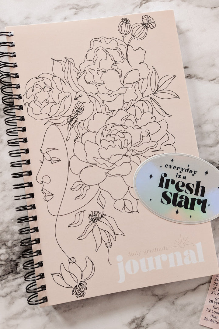 Daily Gratitude Journal with Prompts + Bonus Holographic Stick | Sunshine Art Studio | Casey Snyder
