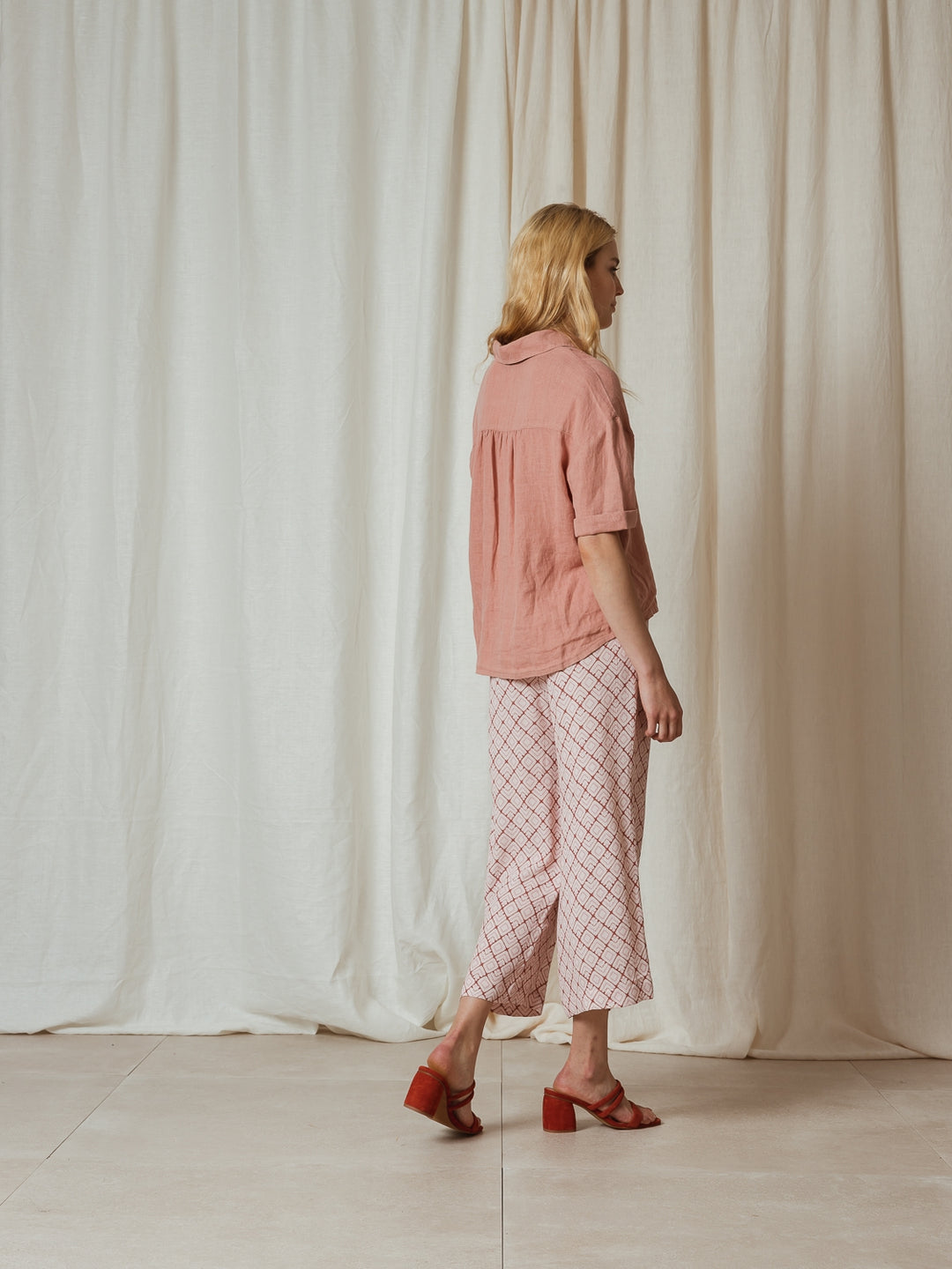 Oversize Linen Shirt - Pink | Indi & Cold - Clearance